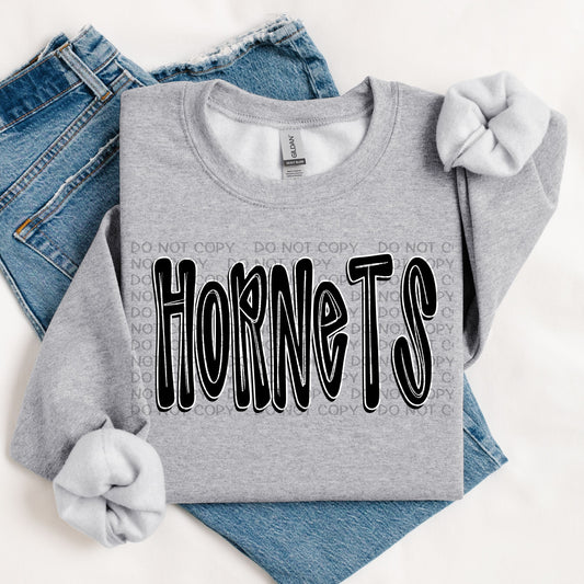Hornets Retro Doodle DTF Transfer