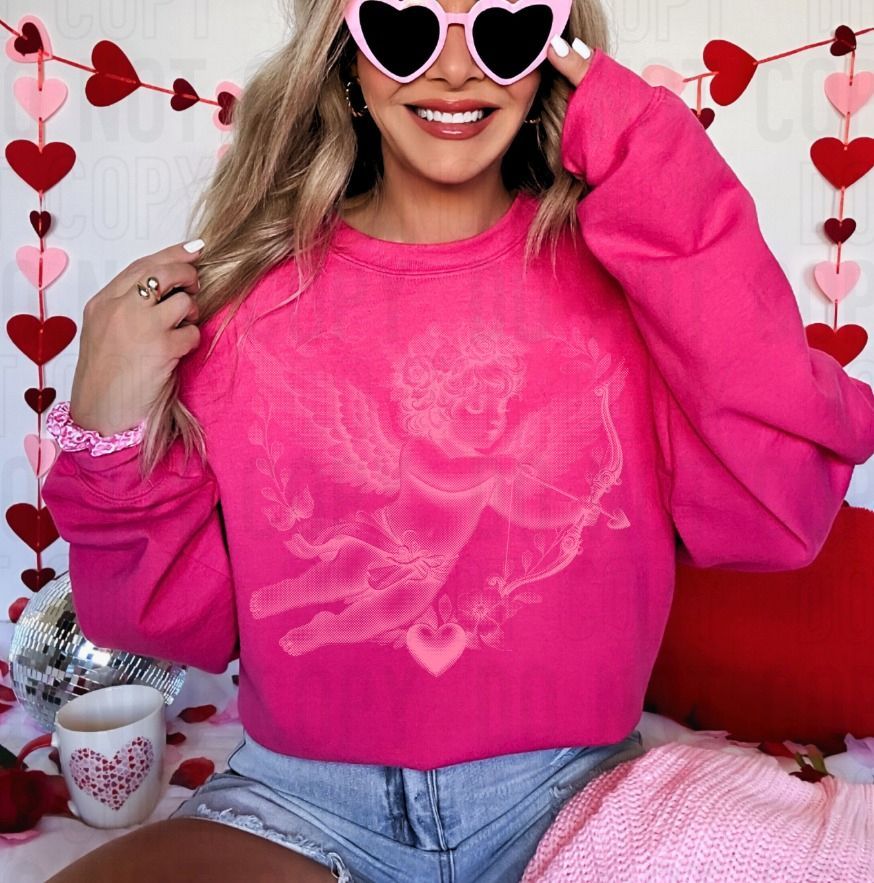 Cupid Pink Halftone DTF Transfer