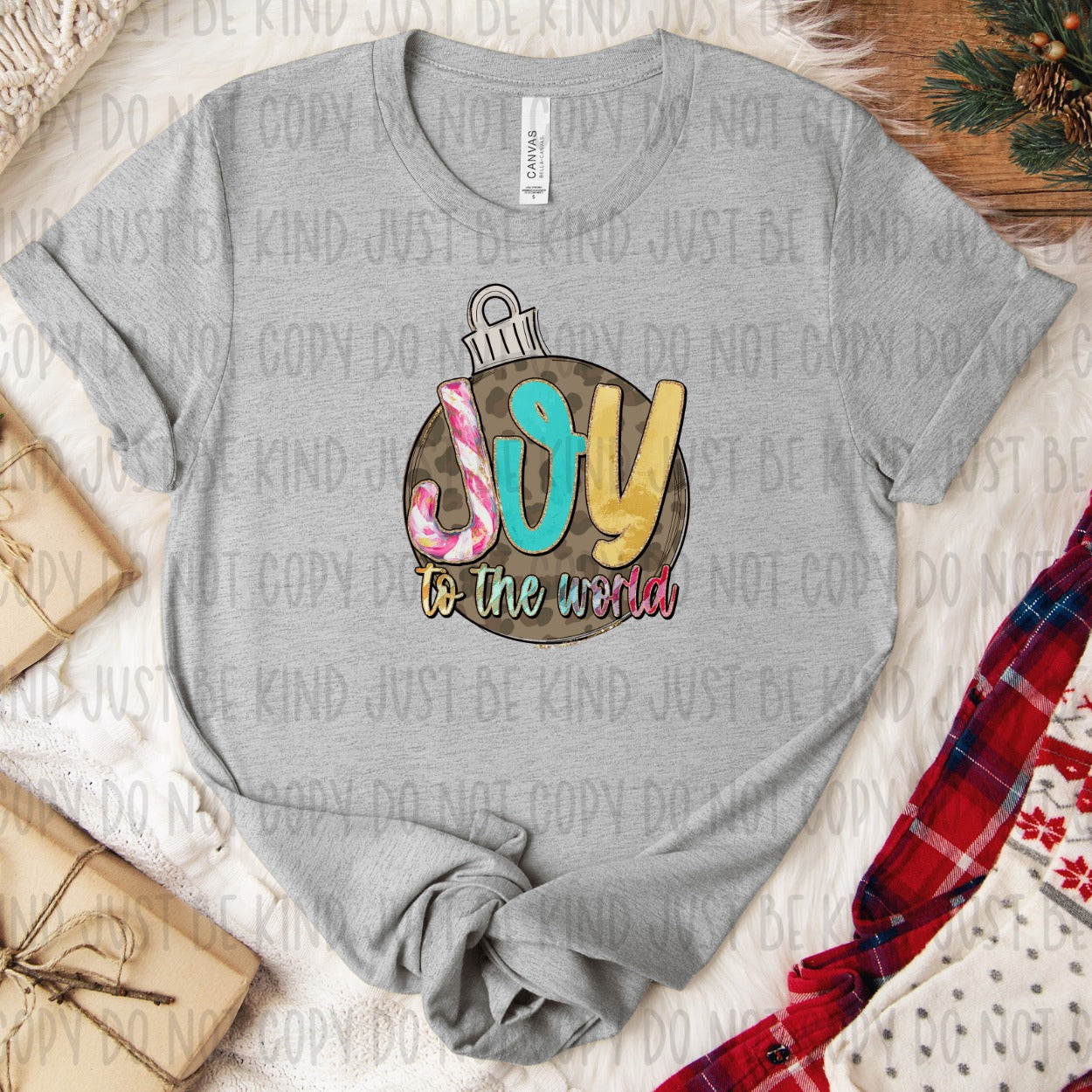 Joy To The World Leopard Ornament DTF Transfer