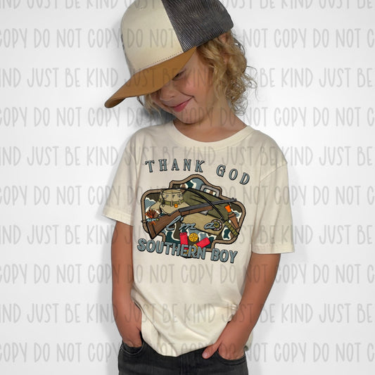 Thank God I'm A Southern Boy Rifle DTF Transfer