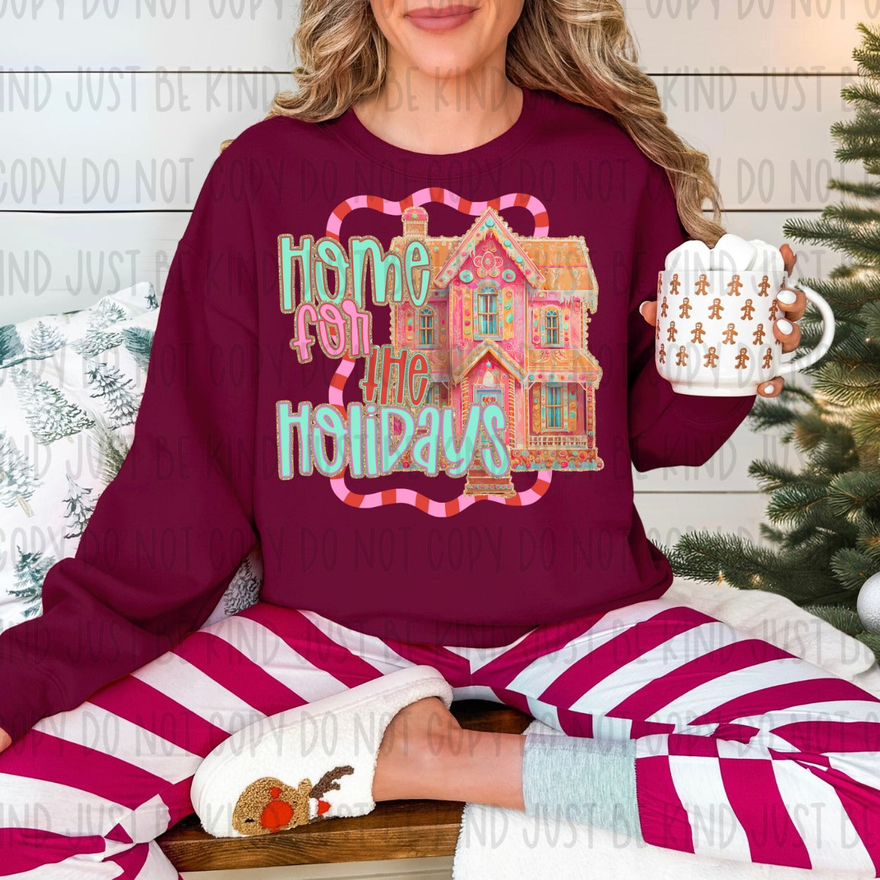 Home For The Holidays Gingerbread House DTF Transfer