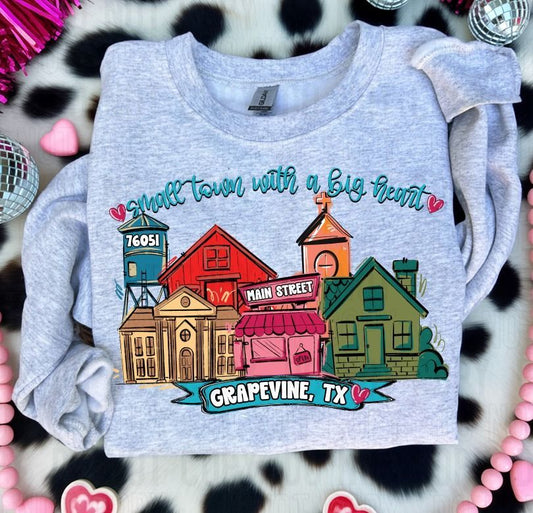 Small Town With A Big Heart Custom Zip Code | City, St.| Shop Name DTF Transfer