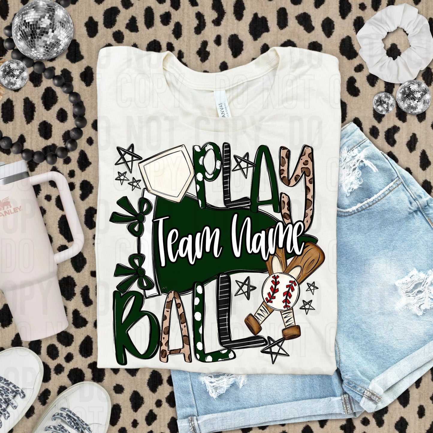 Play Ball Baseball Softball Or Both Custom Team Name DTF Transfer