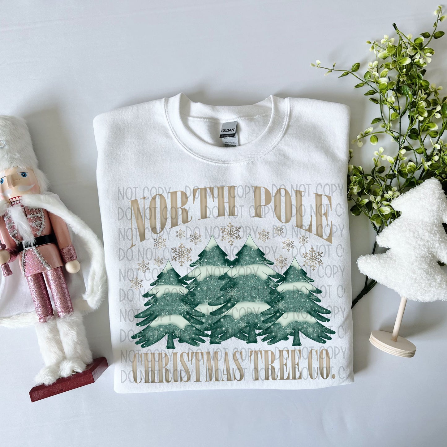 North Pole Christmas Tree DTF Transfer