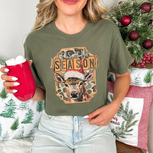Tis The Season Deer Camo Orange DTF Transfer