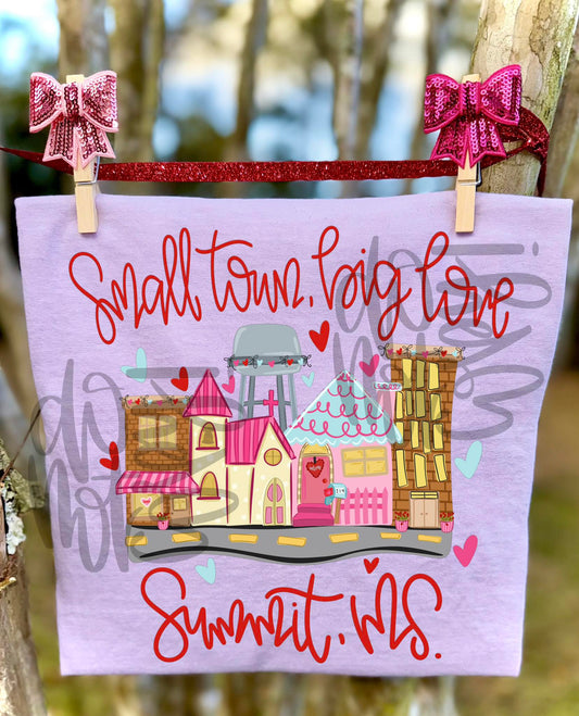 Small Town, Big Love Valentine's Day Custom DTF Transfer