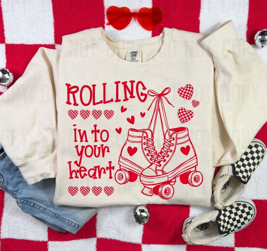 Rolling Into Your Heart DTF Transfer