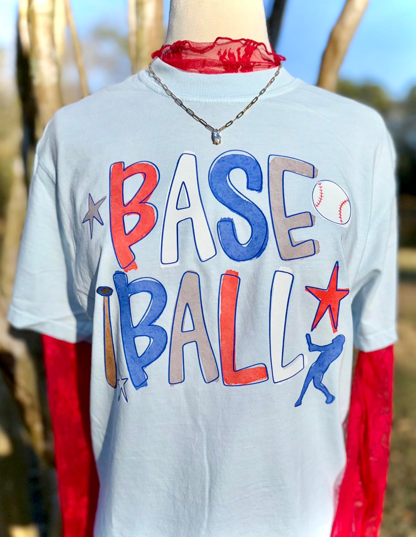 Preppy Baseball Watercolor DTF Transfer
