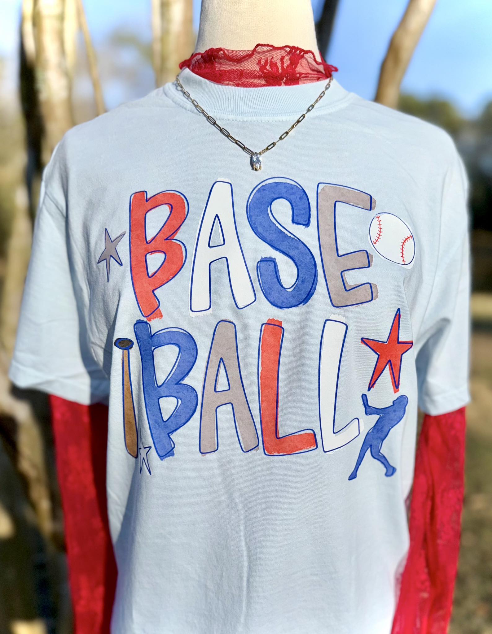 Preppy Baseball Watercolor DTF Transfer