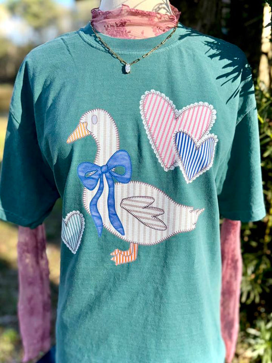 Seersucker Goose Applique Faux DTF Transfer