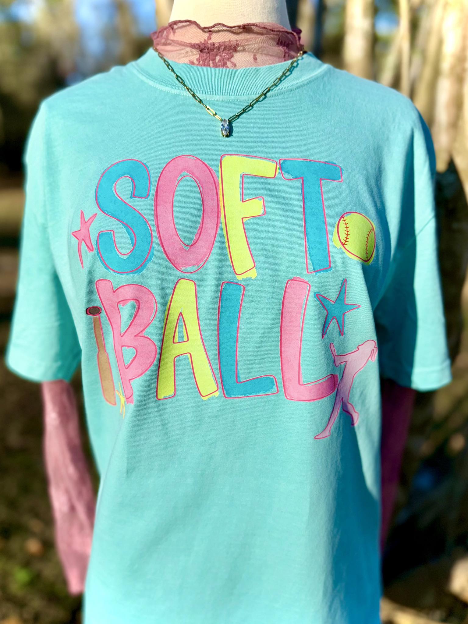 Preppy Softball Watercolor DTF Transfer