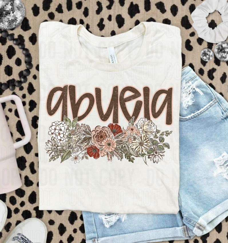 Abuela Vintage Floral Name DTF Transfer