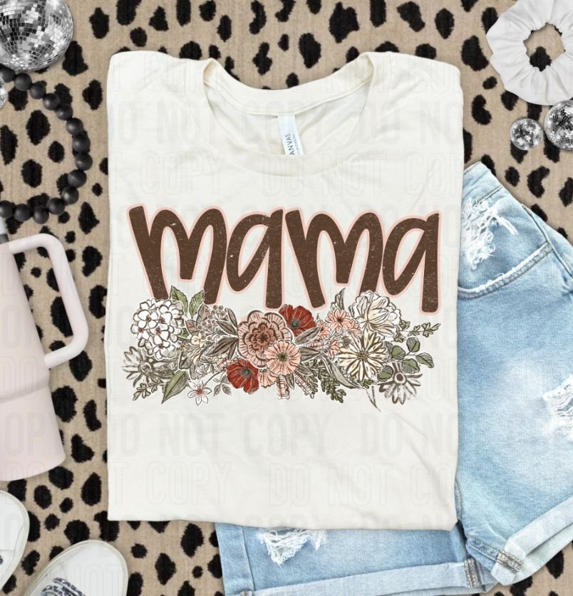 Mama Vintage Floral Name DTF Transfer
