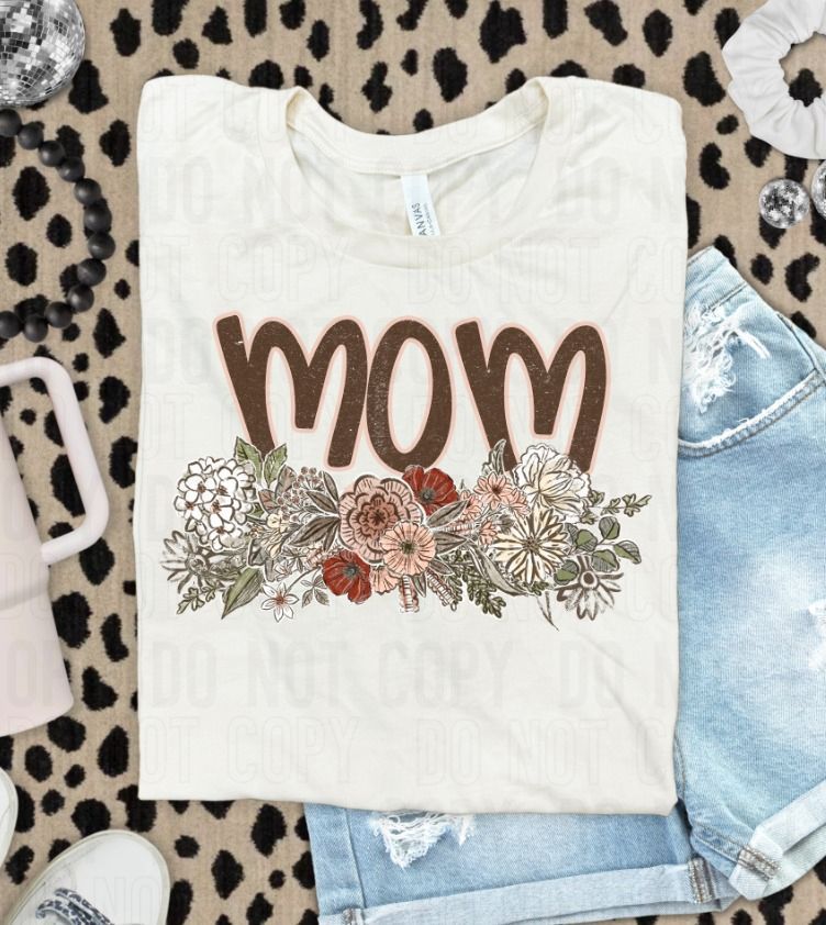 Mom Vintage Floral Name DTF Transfer