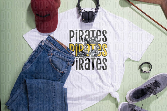 Pirates Band Black Yellow DTF Transfer