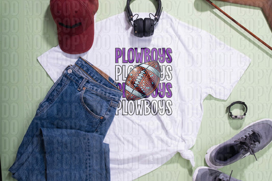 Plowboys Football Purple DTF Transfer