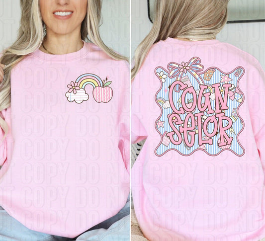 Counselor Seersucker Occupation Front/Back DTF Transfer