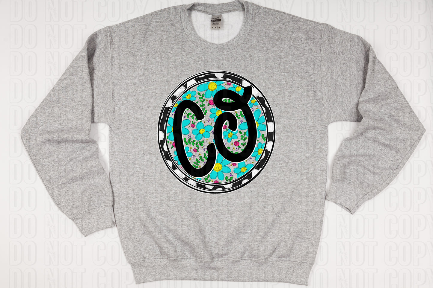Floral & Dot Round States DTF Transfer
