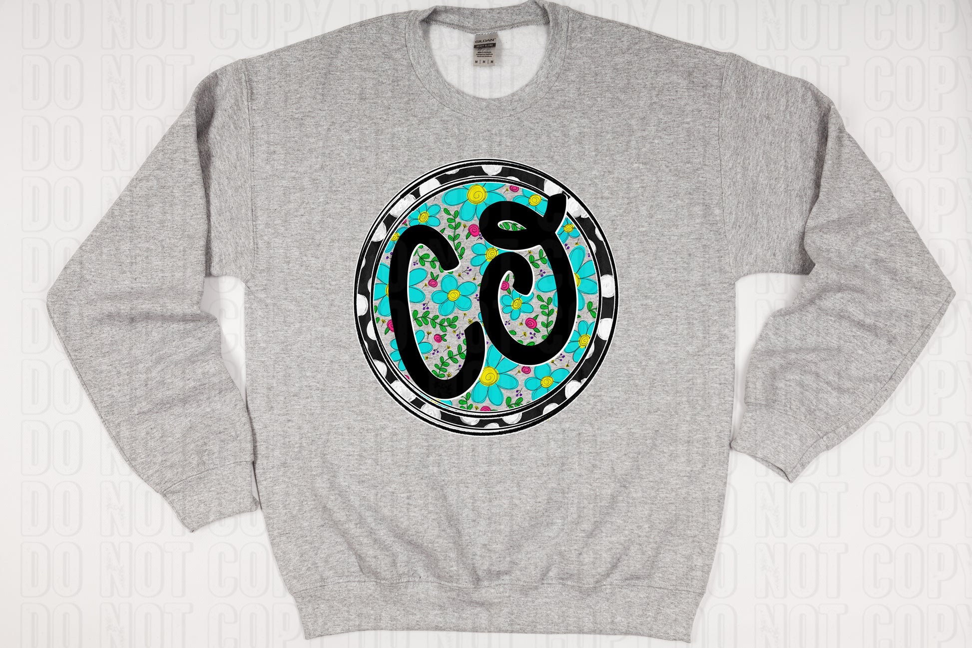 Floral & Dot Round States DTF Transfer