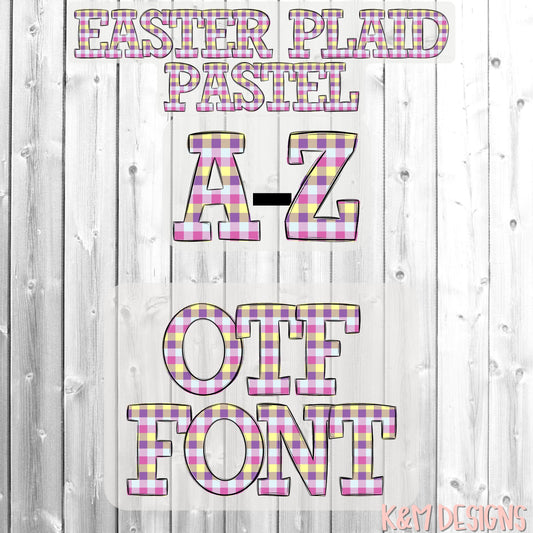 Easter Plaid Pastel Alpha OTF (Open-Type) Digital Download