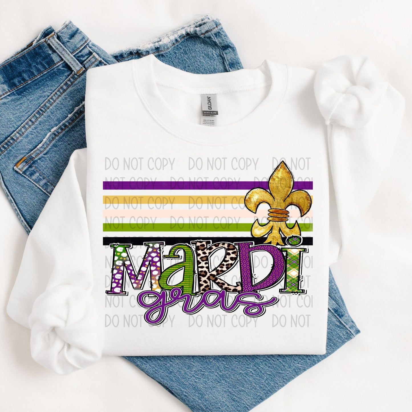 Mardi Gras Stripes DTF Transfer