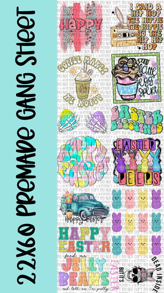 22x60 Premade Easter Gang Sheet DTF Transfer