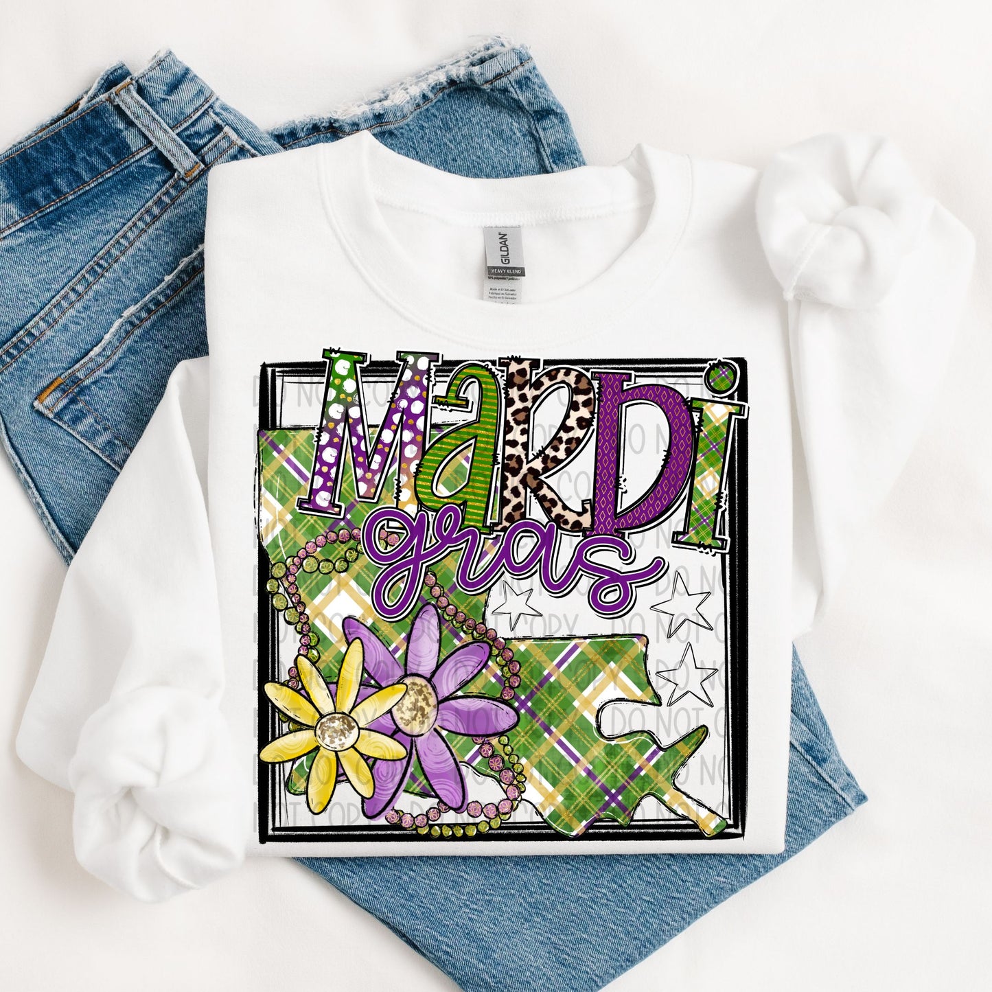 Mardi Gras Flowers DTF Transfer