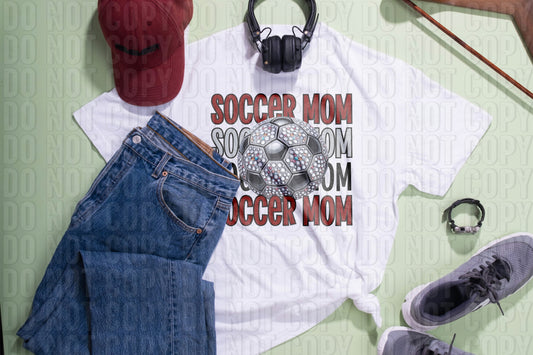 Soccer Mom Maroon Grey Black DTF Transfer