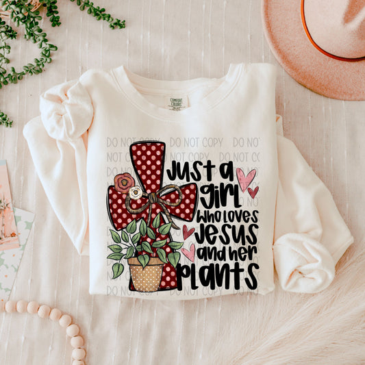 A Girl Who Loves Jesus And Her Plants DTF Transfer