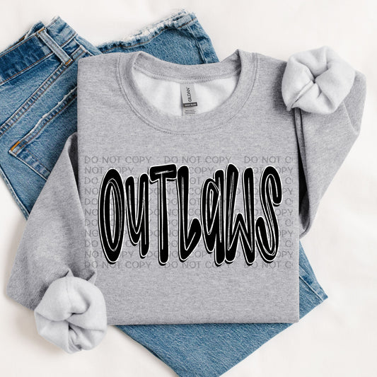 Outlaws Retro Doodle DTF Transfer