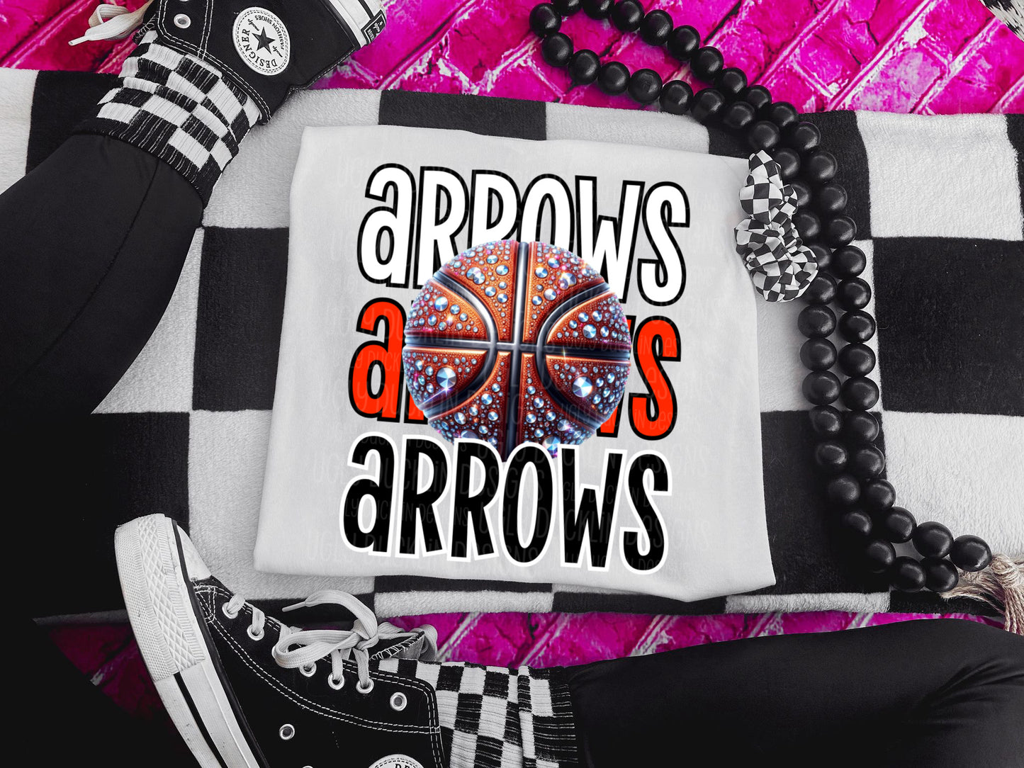 Arrows Basketball Red Black DTF Transfer