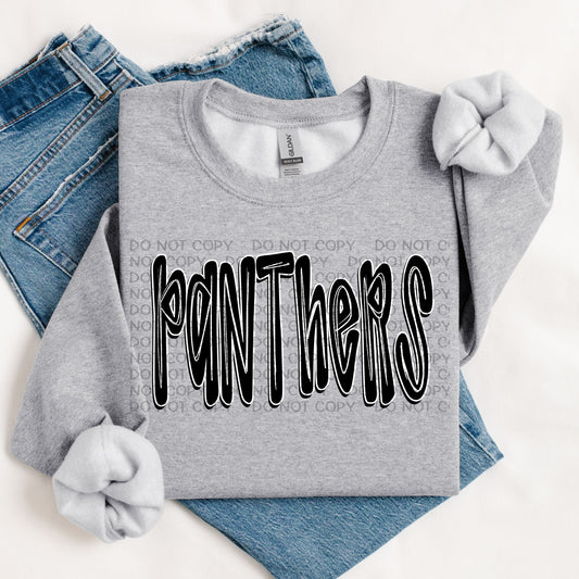 Panthers Retro Doodle DTF Transfer