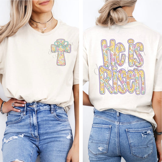 He Is Risen Front/Back DTF Transfer