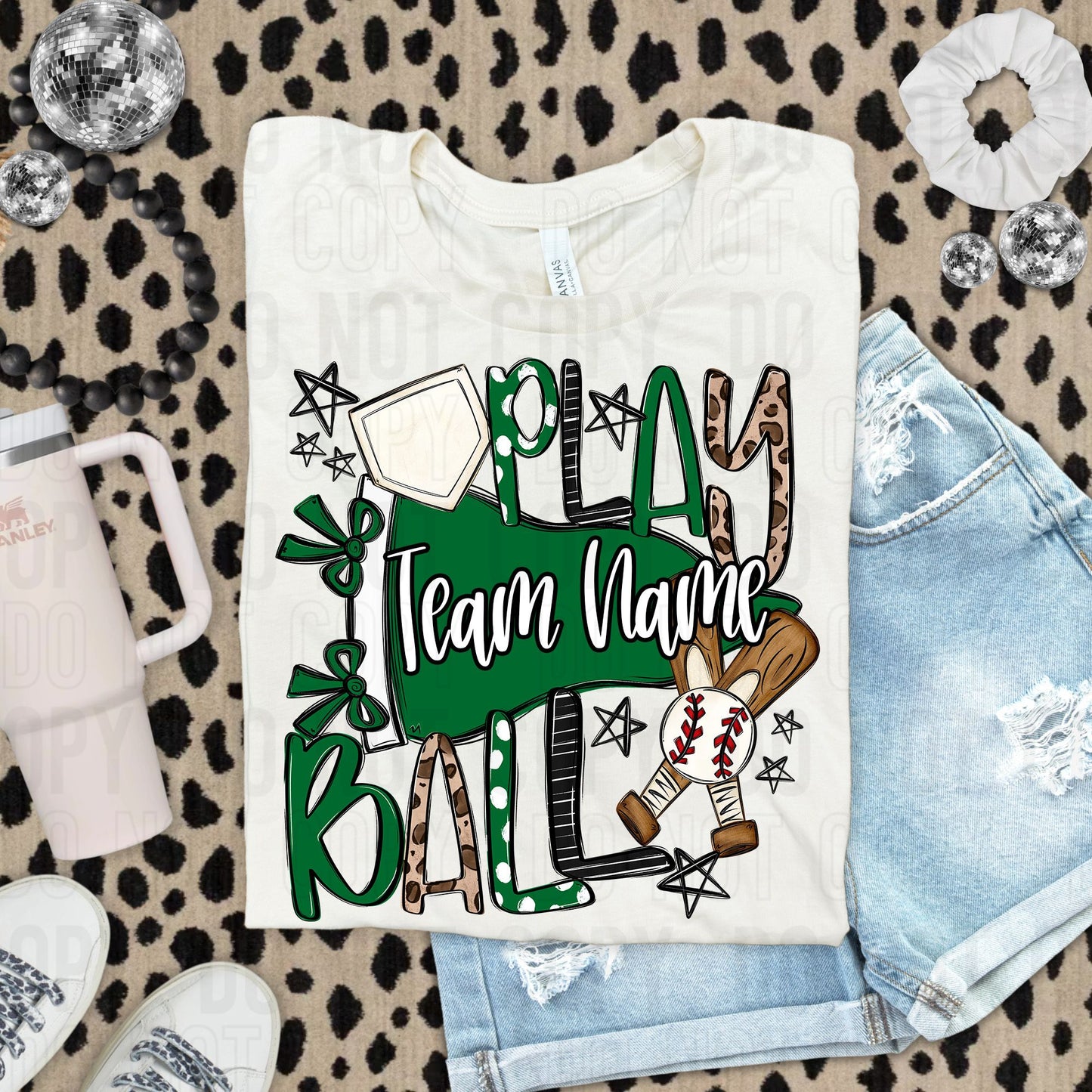 Play Ball Baseball Softball Or Both Custom Team Name DTF Transfer