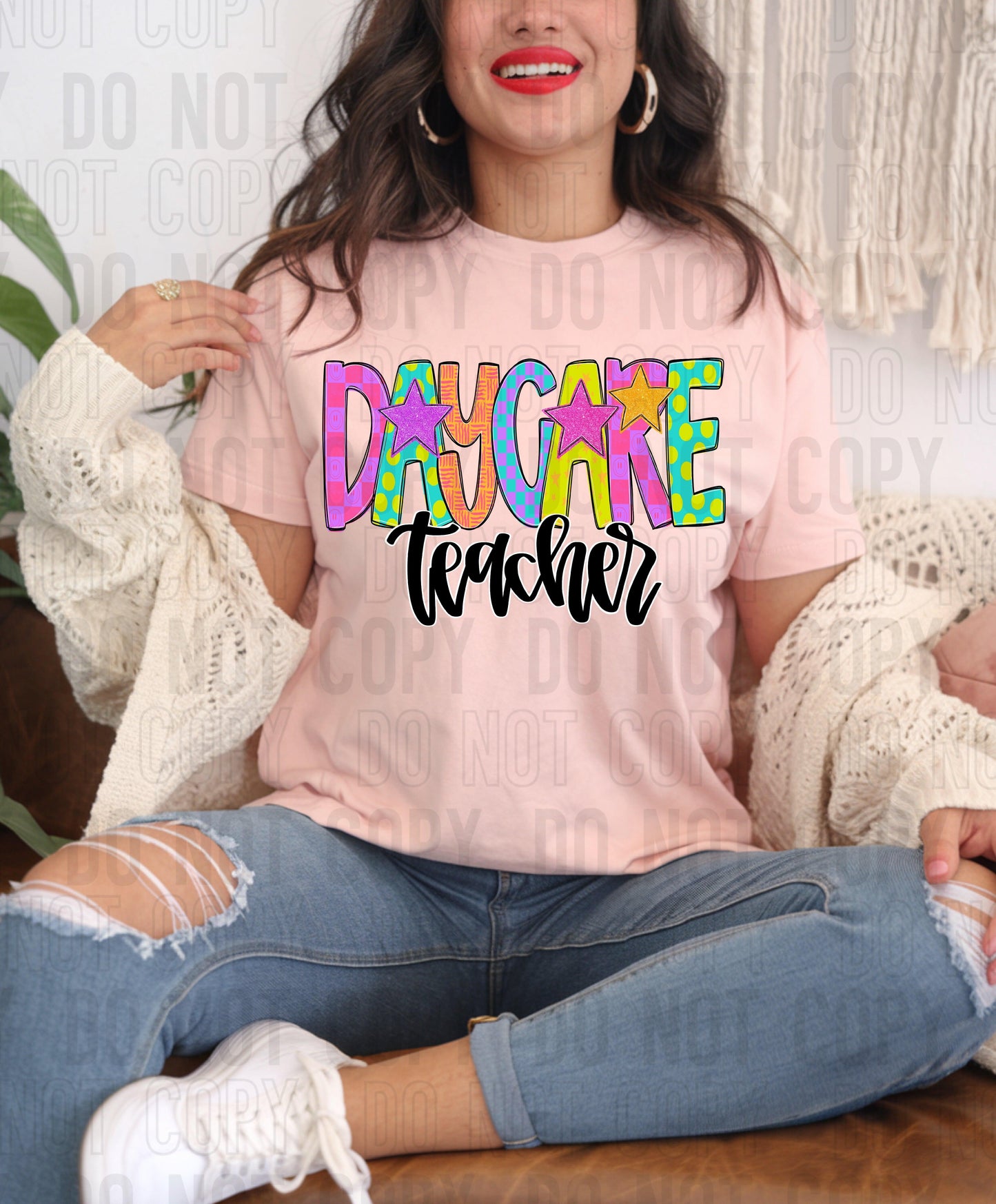 Daycare Teacher Preppy School DTF Transfer