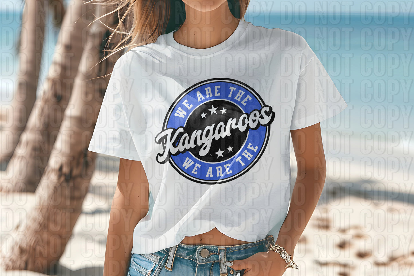 Kangaroos Blue DTF Transfer