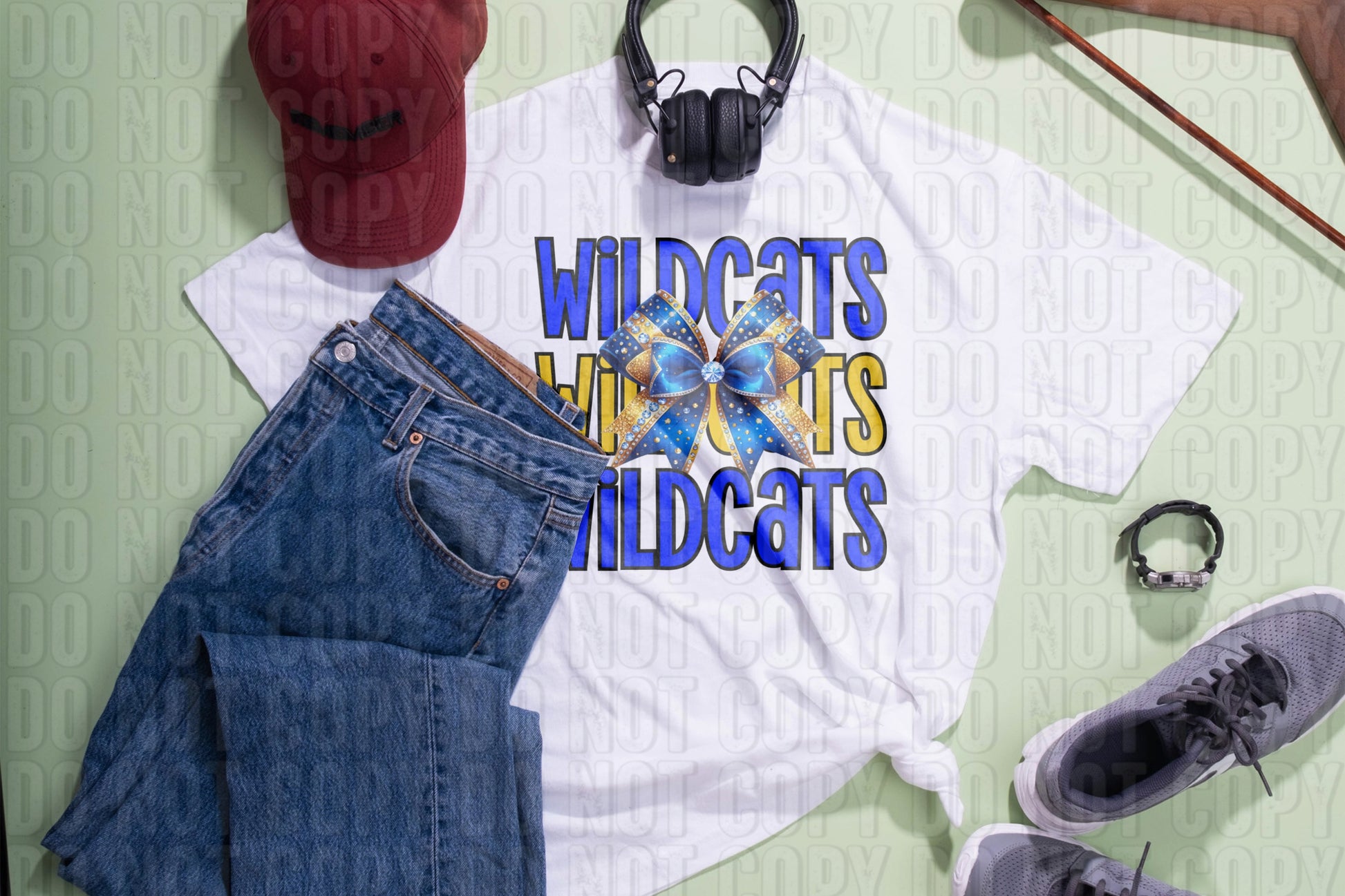 Wildcats Cheer Royal Blue Yellow Gold DTF Transfer