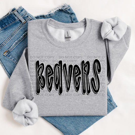 Beavers Retro Doodle DTF Transfer