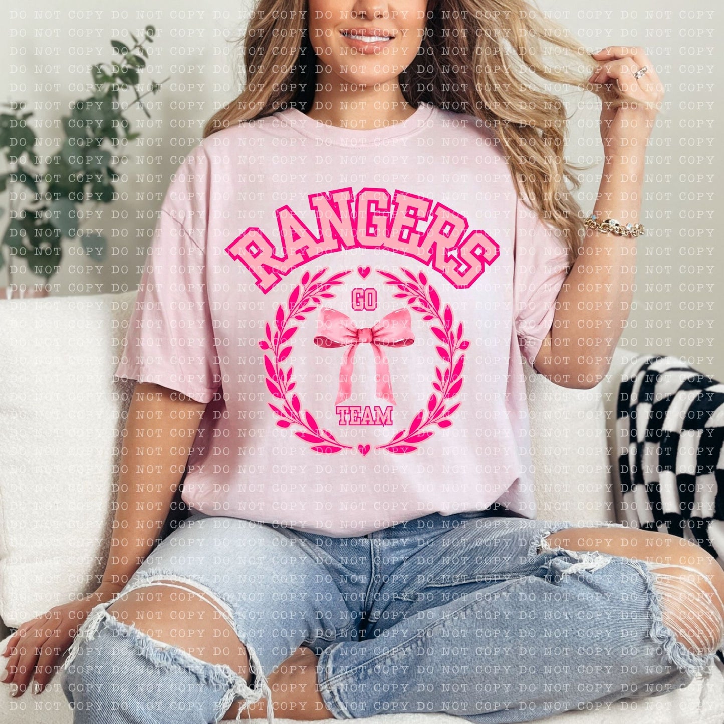 Rangers Coquette Team Mascot DTF Transfer