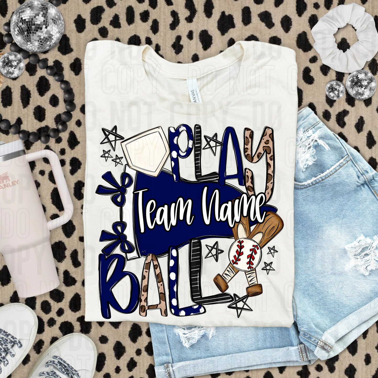 Play Ball Baseball Softball Or Both Custom Team Name DTF Transfer