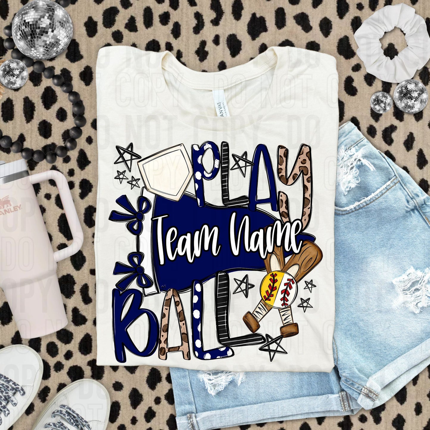 Play Ball Baseball Softball Or Both Custom Team Name DTF Transfer