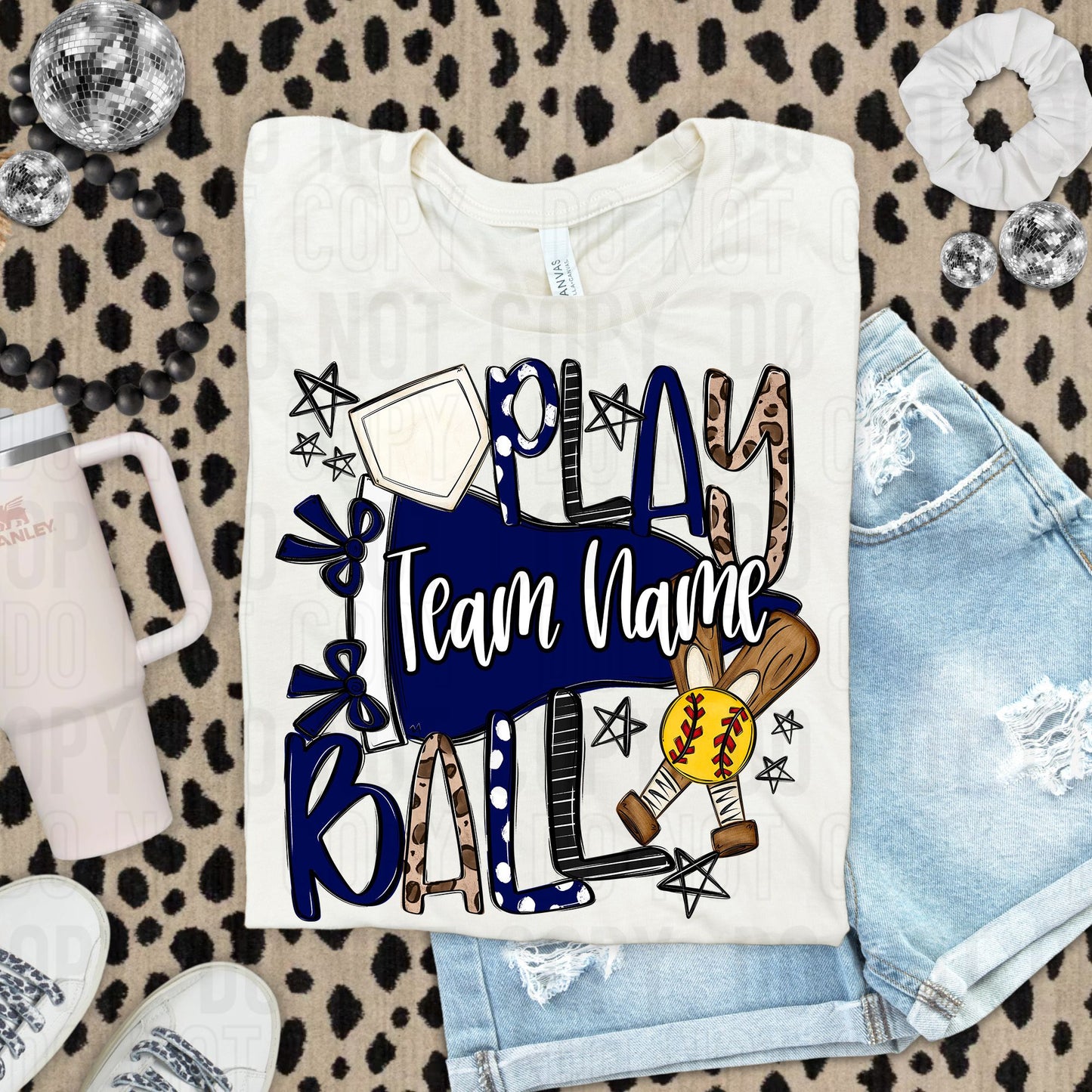Play Ball Baseball Softball Or Both Custom Team Name DTF Transfer