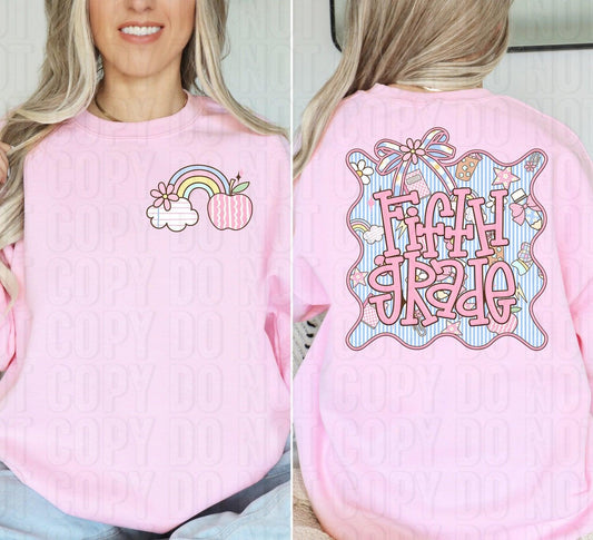 Fifth Grade Seersucker Front/Back DTF Transfer