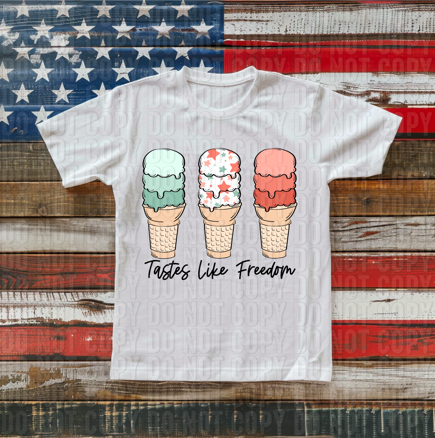 Taste Like Freedom Ice Cream Trio DTF Transfer