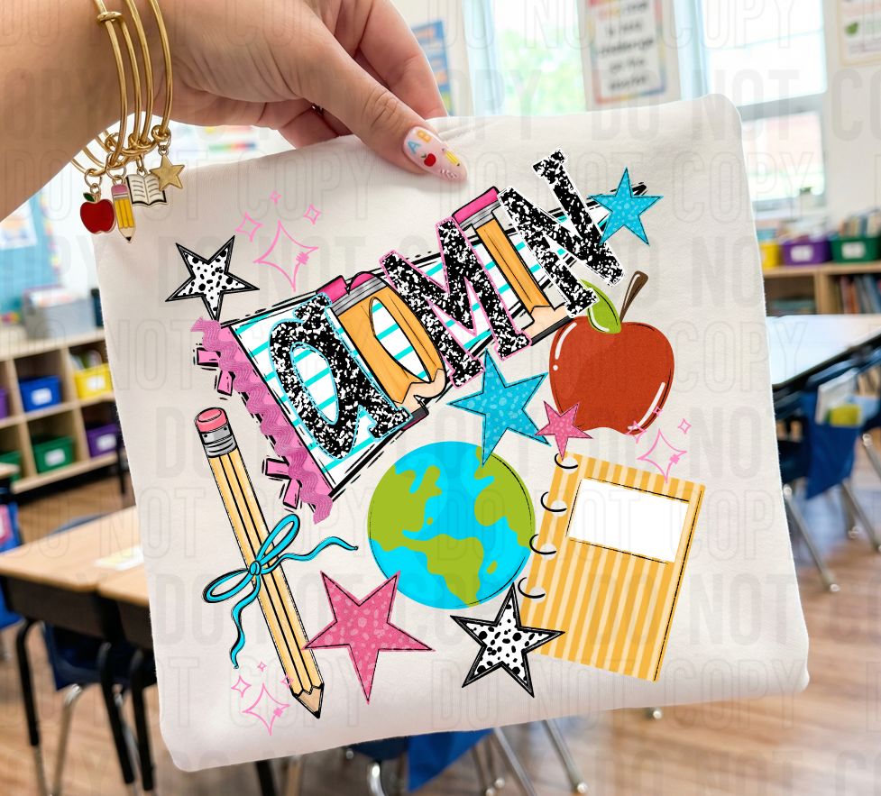 Admin Back To School Pennant DTF Transfer