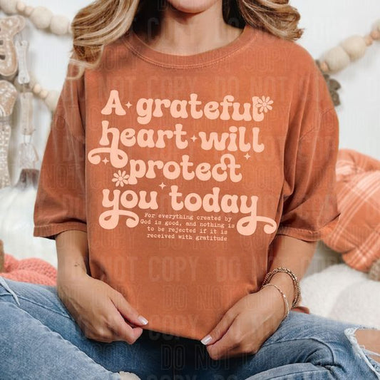 A Grateful Heart Color Words DTF Transfer