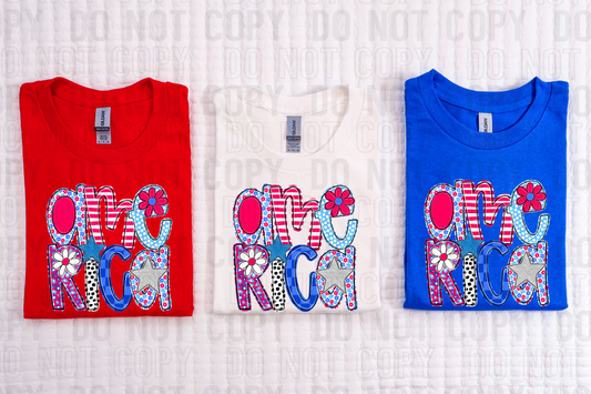 America Leopard Floral DTF Transfer