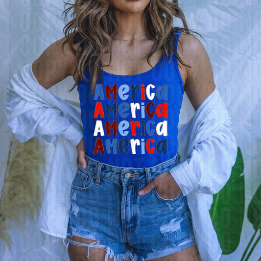 America Stacked DTF Transfer