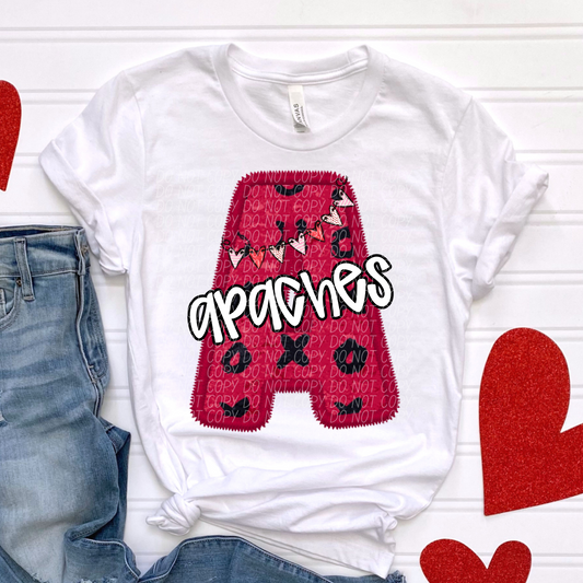 Apaches Valentine School Spirit DTF Transfer