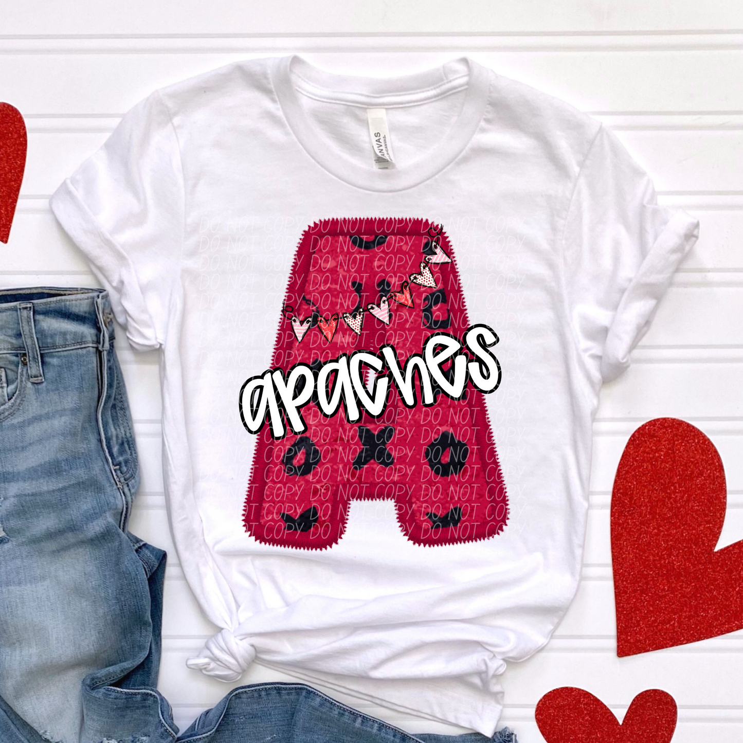 Apaches Valentine School Spirit DTF Transfer